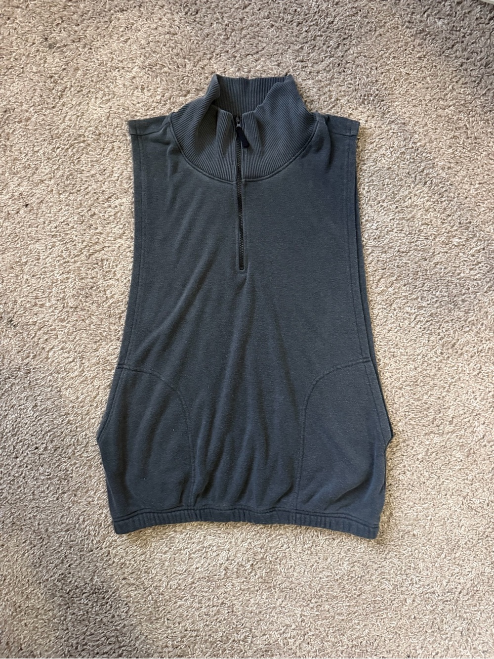 FP Movement by Free People Black Sleeveless Mock-Neck Half-Zip Tank
